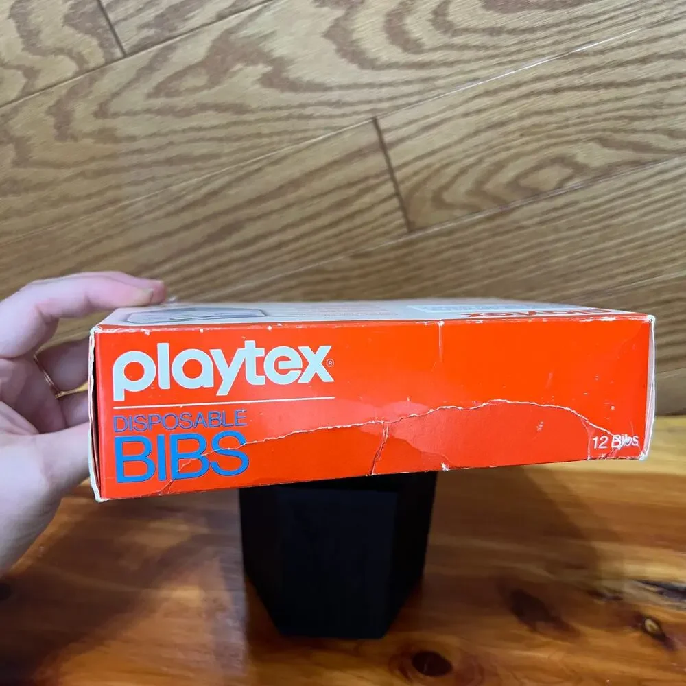 Vintage 1980’s Playtex Disposable Bibs W/ Crumb Catcher 12 Pack NIB NEW NOS Prop - Picture 9 of 9